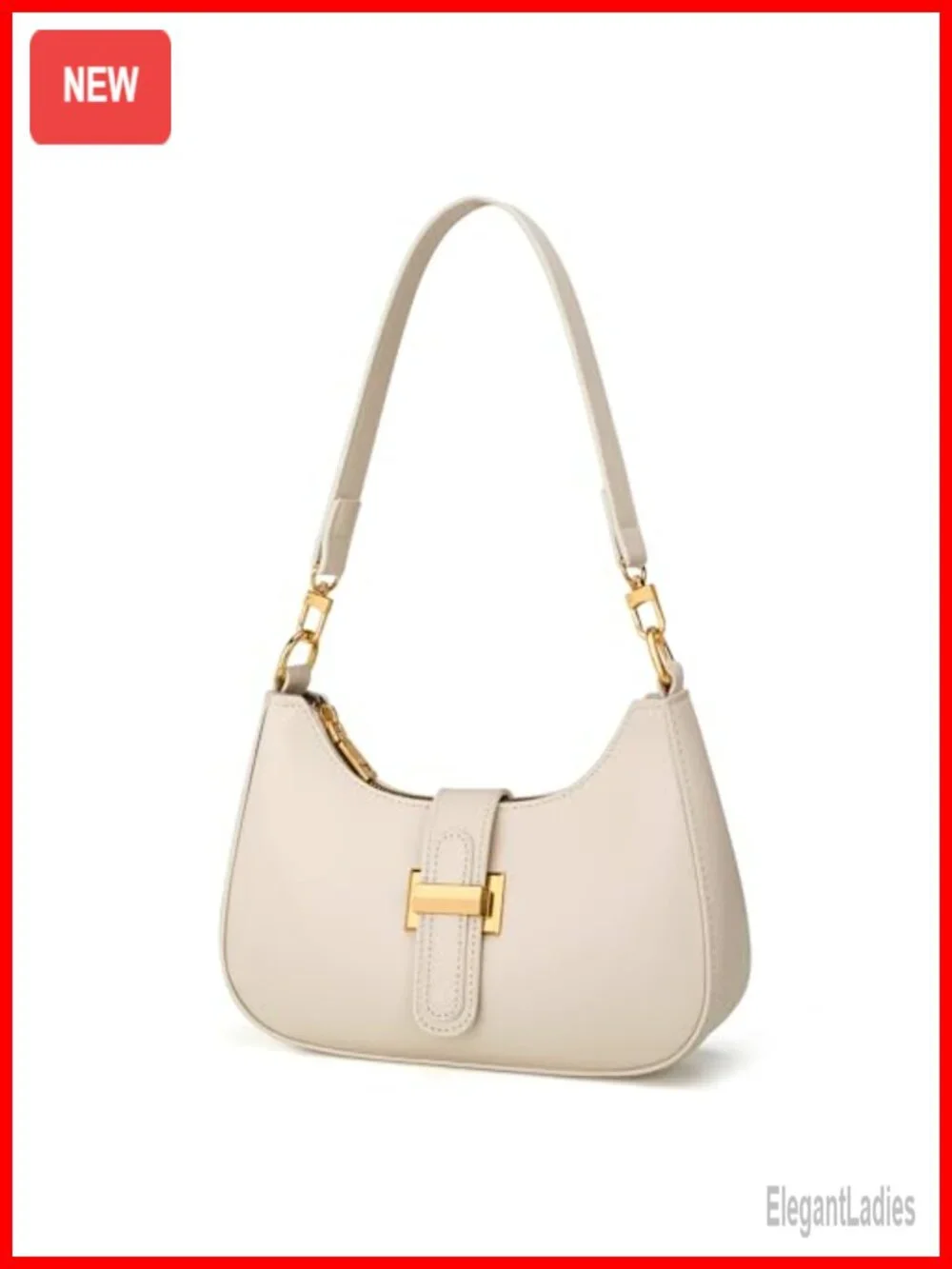 Small Vegan Leather Hobo Handbag with Removable Strap, Crescent Shoulder Bag